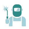 Icono de persona soldadora para la industria metalmecƔnica