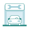 Icono de carro en taller